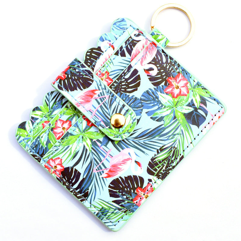 Wholesale PU Leather Leopard Purse Keychain